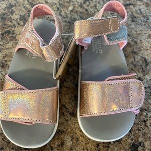 See Kai Run Pink Rose Gold Iridescent Logan Open Toe Sandal TOddler Girl Size 9‎
